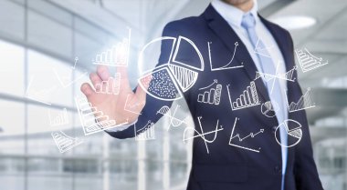 Grafik arabirimiyle dokunmadan işadamı