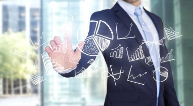 Grafik arabirimiyle dokunmadan işadamı