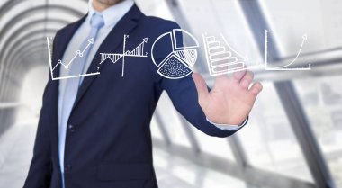 Grafik arabirimiyle dokunmadan işadamı