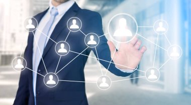 İşadamı kişi simgesi arabirimiyle dokunmadan