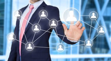 İşadamı kişi simgesi arabirimiyle dokunmadan