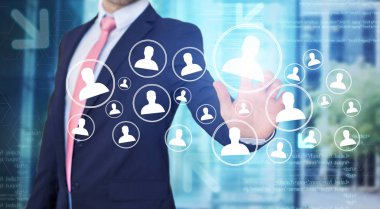 İşadamı kişi simgesi arabirimiyle dokunmadan