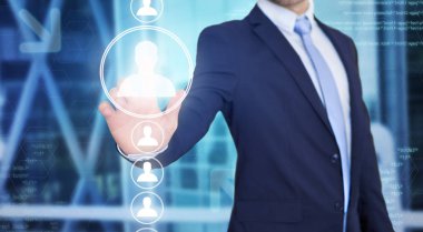 İşadamı kişi simgesi arabirimiyle dokunmadan