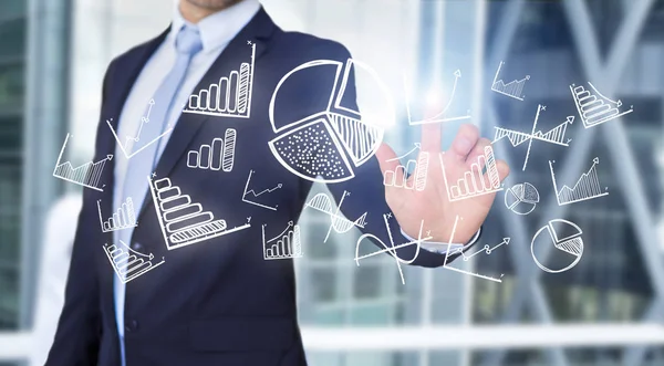 Grafik arabirimiyle dokunmadan işadamı