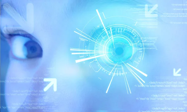 Interfaz de usuario futurista con el ojo del usuario — Foto de Stock