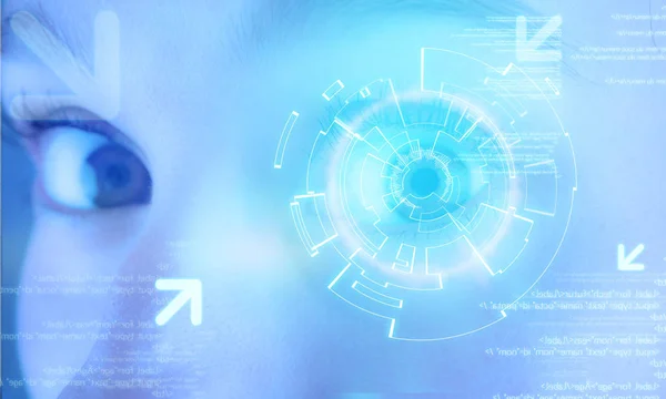 Interfaz de usuario futurista con el ojo del usuario — Foto de Stock