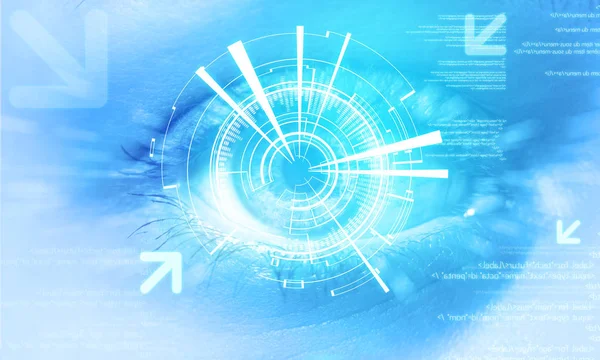 Futuristische user interface met gebruikershandleiding oog — Stockfoto