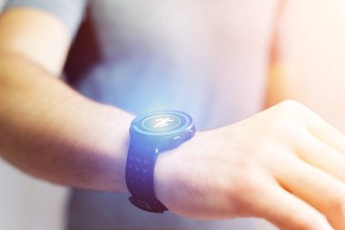 Bir spor smartwatch veri bilgiler ile çalışan arabirimde