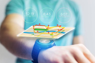 Bir spor smartwatch veri bilgiler ile çalışan arabirimde