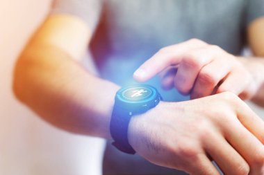 Bir spor smartwatch veri bilgiler ile çalışan arabirimde