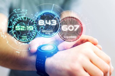 Bir spor smartwatch veri bilgiler ile çalışan arabirimde