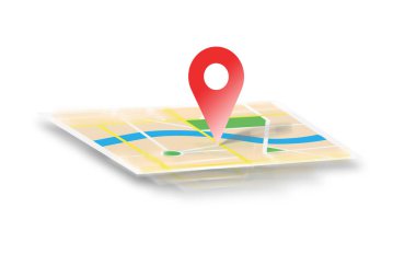 Etkileşimli harita üzerinde bir arka plan - Gps yerelleştirme konsantrasyon izole