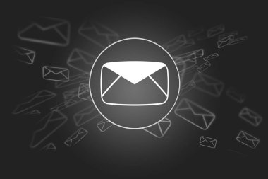 Bir arka plan üzerinde - Internet conce izole ileti simgeleri bulutu