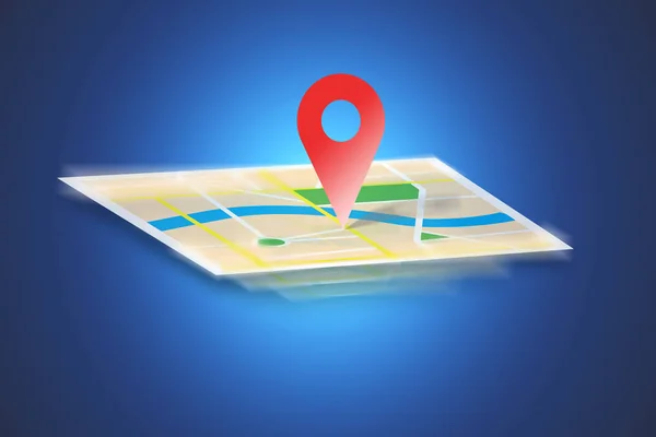 Interactive map isolated on a background - GPS localization conc — Stock Photo, Image