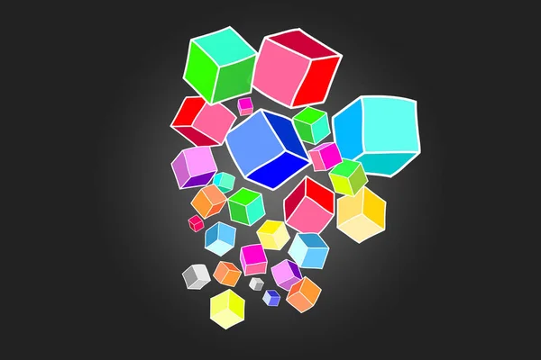 Έννοια της Colorfull κύβο δεδομένων απομονώνονται σε φόντο-Technolog — Φωτογραφία Αρχείου