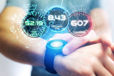 Bir spor smartwatch veri bilgiler ile çalışan arabirimde