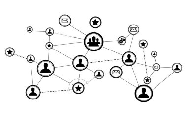 Bir arka plan üzerinde - Internet kavramı izole iş ağı