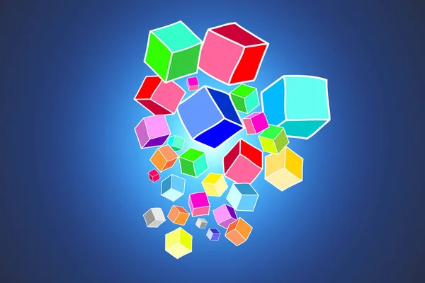 Concetto di Colorfull data cube isolato sullo sfondo- Technolog — Foto Stock