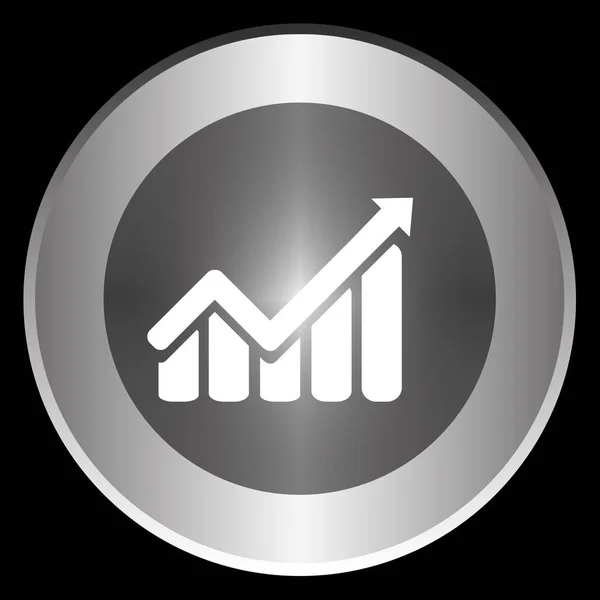 Zakelijke grafiek pictogram op een cirkel geïsoleerd op een zwarte achtergrond — Stockfoto