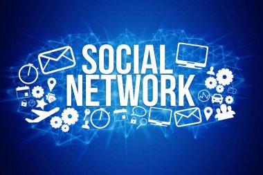 Bir arka plan ve kaplı m tarafından izole sosyal ağ başlık