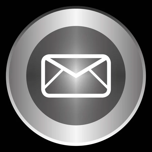 Message icon on a circle isolated on a black background — Stock Photo, Image