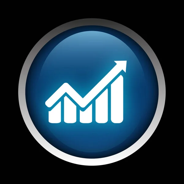 Business graph icon on a circle isolated on a black background