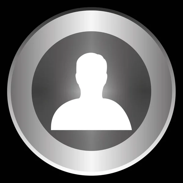 Contact icon on a circle isolated on a black background — Stock Photo, Image
