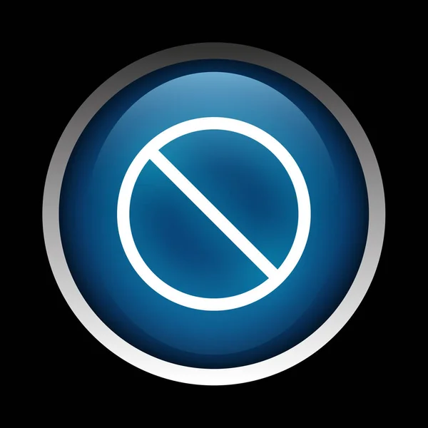 Zabronione ikonkę koło na białym na czarnym tle — Zdjęcie stockowe