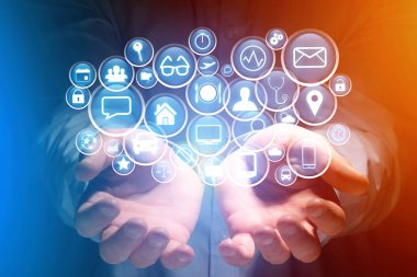 Çoklu ortam simgesini bir teknoloji olan üzerinde aygıt üzerinde uçan kavramı