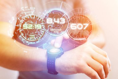 Bir spor smartwatch veri bilgiler ile çalışan arabirimde