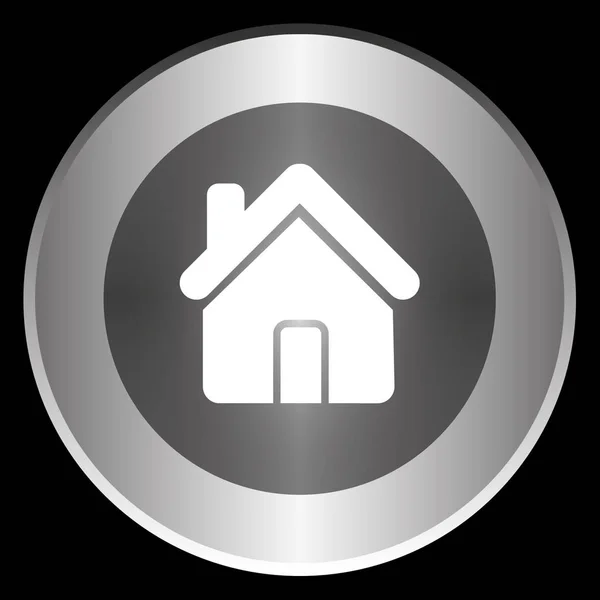 Home icon on a circle isolated on a black background — Stock Photo, Image