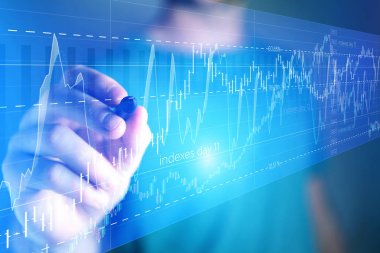 Bir teknoloji Interfac üzerinde verileri hakkında bilgi Ticaret Borsası