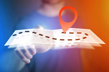 Bir güzergah üzerinde bir online harita - teknoloji co bulma kavramı