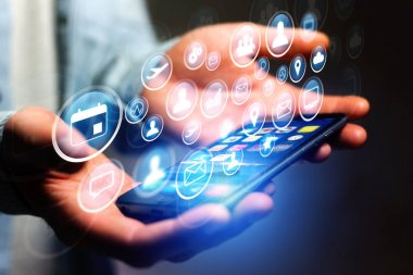 Çoklu ortam simgesini bir teknoloji olan üzerinde aygıt üzerinde uçan kavramı