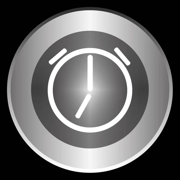 Alarm icon on a circle isolated on a black background — Stock Photo, Image