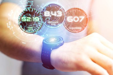 Bir spor smartwatch veri bilgiler ile çalışan arabirimde