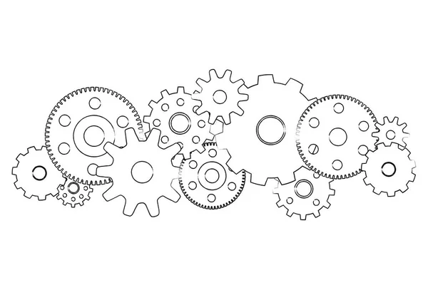 Concept de roue dentée isolé en arrière-plan - Concept technologique — Photo