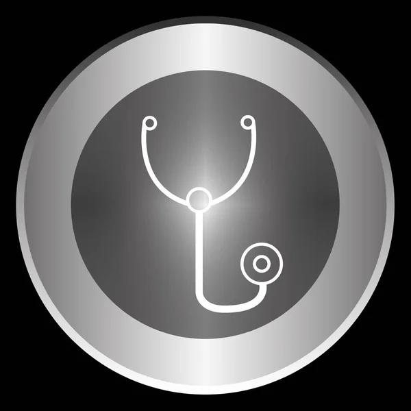 Stethoscop icon on a circle isolated on a black background — Stock Photo, Image