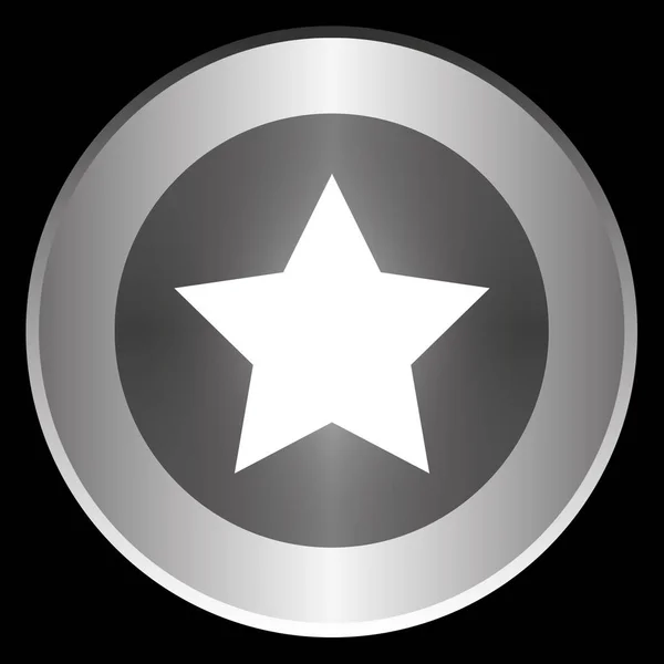 Ícone de estrela em um círculo isolado em um fundo preto — Fotografia de Stock