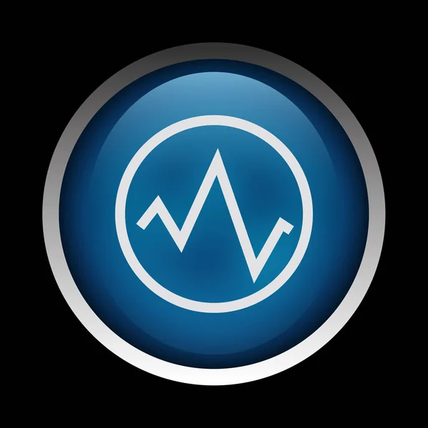Geschäftsdiagramm-Symbol auf einem Kreis isoliert auf schwarzem Hintergrund — Stockfoto