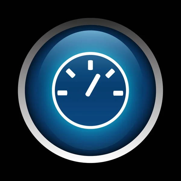 Timer-Symbol auf einem Kreis isoliert auf schwarzem Hintergrund — Stockfoto