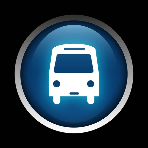 Bus icon on a circle isolated on a black background — Stock Photo, Image