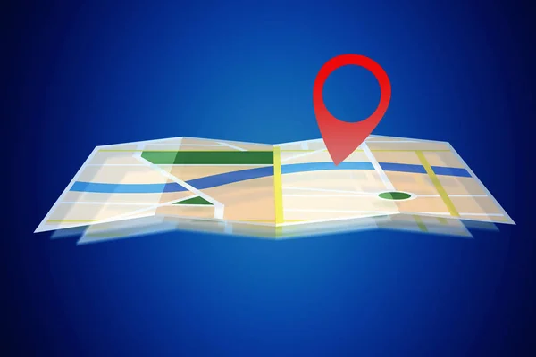 Interaktywna mapa na białym tle na tle - conc lokalizacji Gps — Zdjęcie stockowe