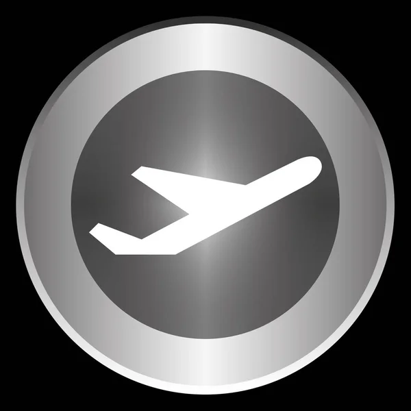 Ícone de avião no círculo — Fotografia de Stock