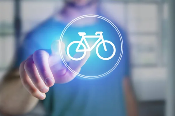 Icono de bicicleta sobre el dispositivo — Foto de Stock