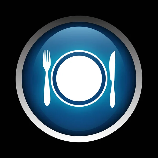 Food icon on a circle isolated on a black background — Stock Photo, Image