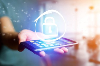 Bir akıllı telefon arayüzü - teknoloji concep gidiş soyunma simgesi