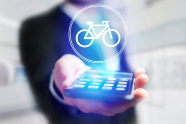 Bisiklet simgesinin üzerinde aygıt 