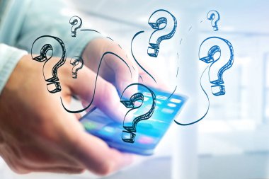 Smartphone olacak soru işareti simgeleri