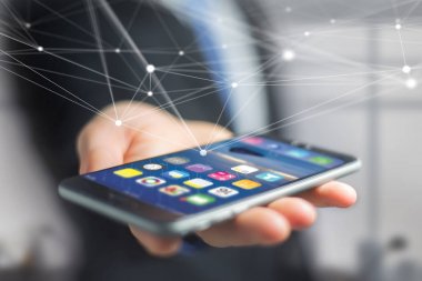 El smartphone tutan işadamı